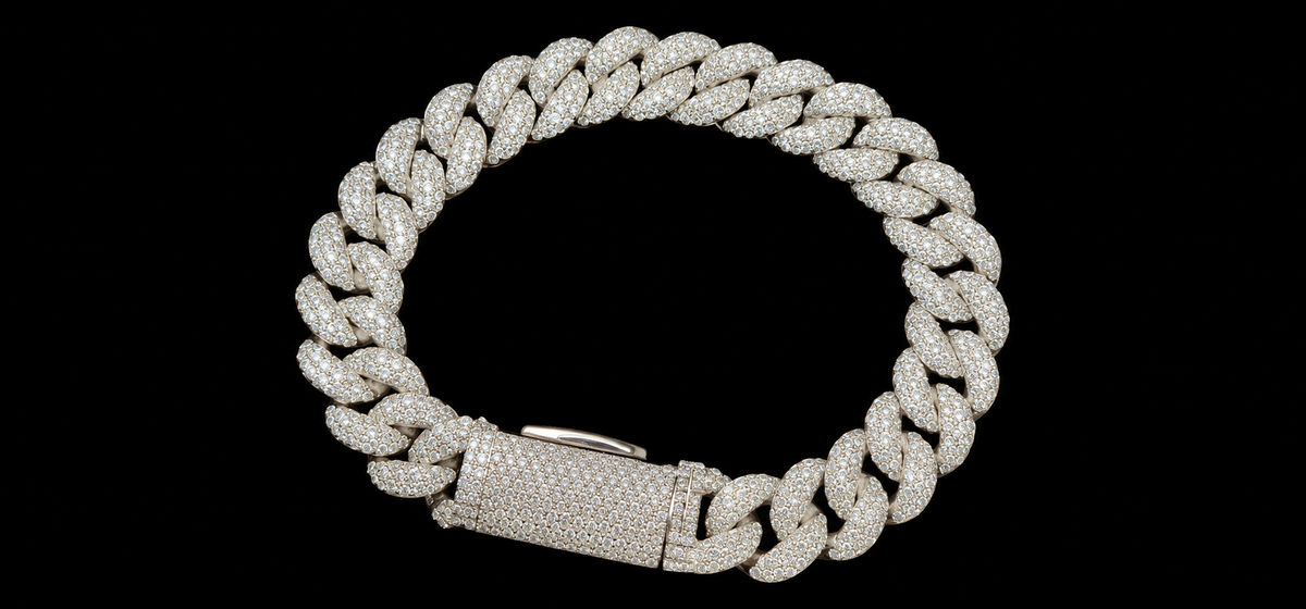 Silver Lab Grown Diamond Miami Cuban Bracelet-13.04 CTW
