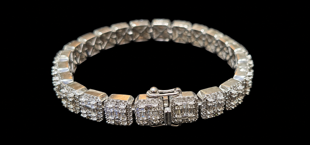 Silver Lab Grown Diamond Silver Bracelet-7.50 CTW