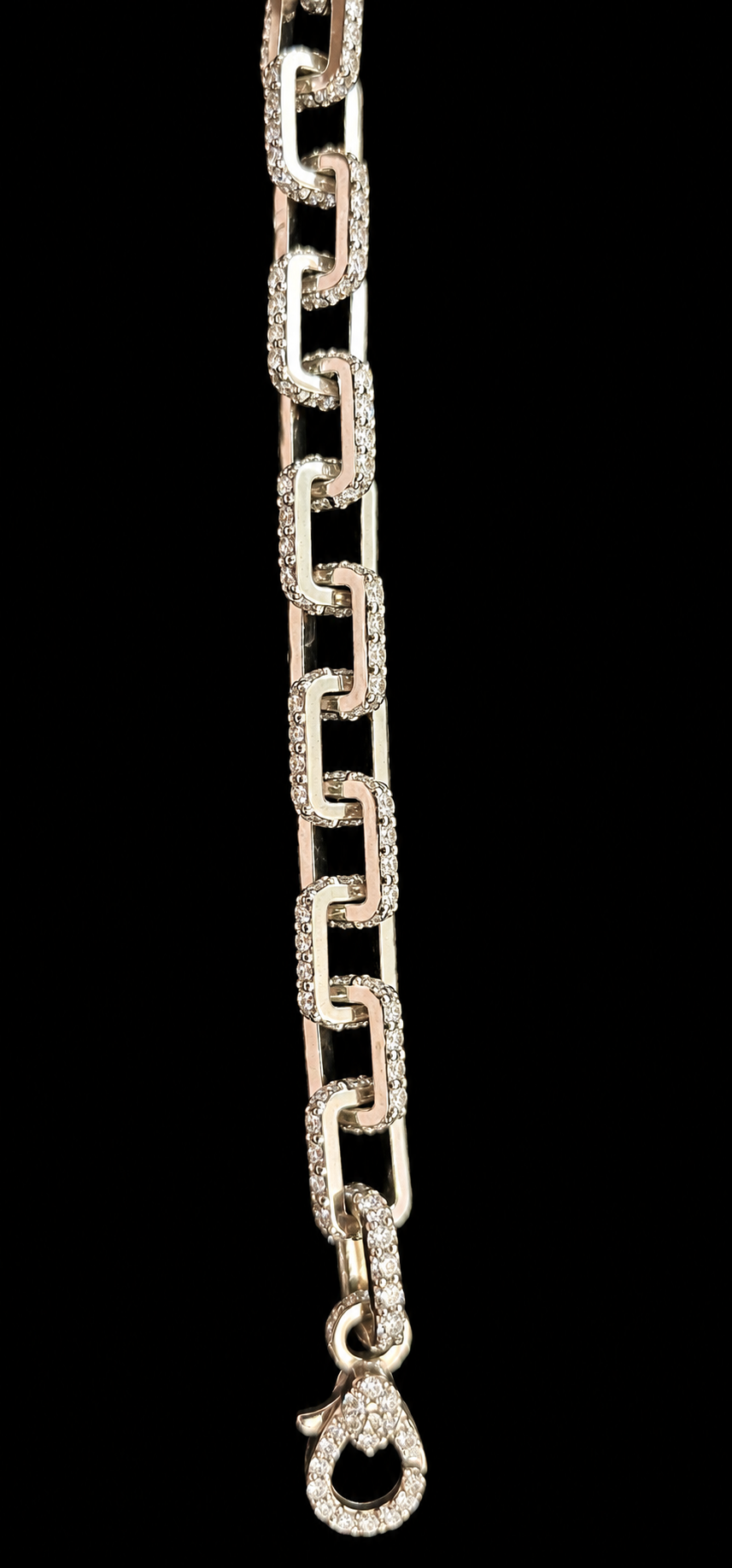 Silver Lab Grown Diamond Link Bracelet-10.90 CTW
