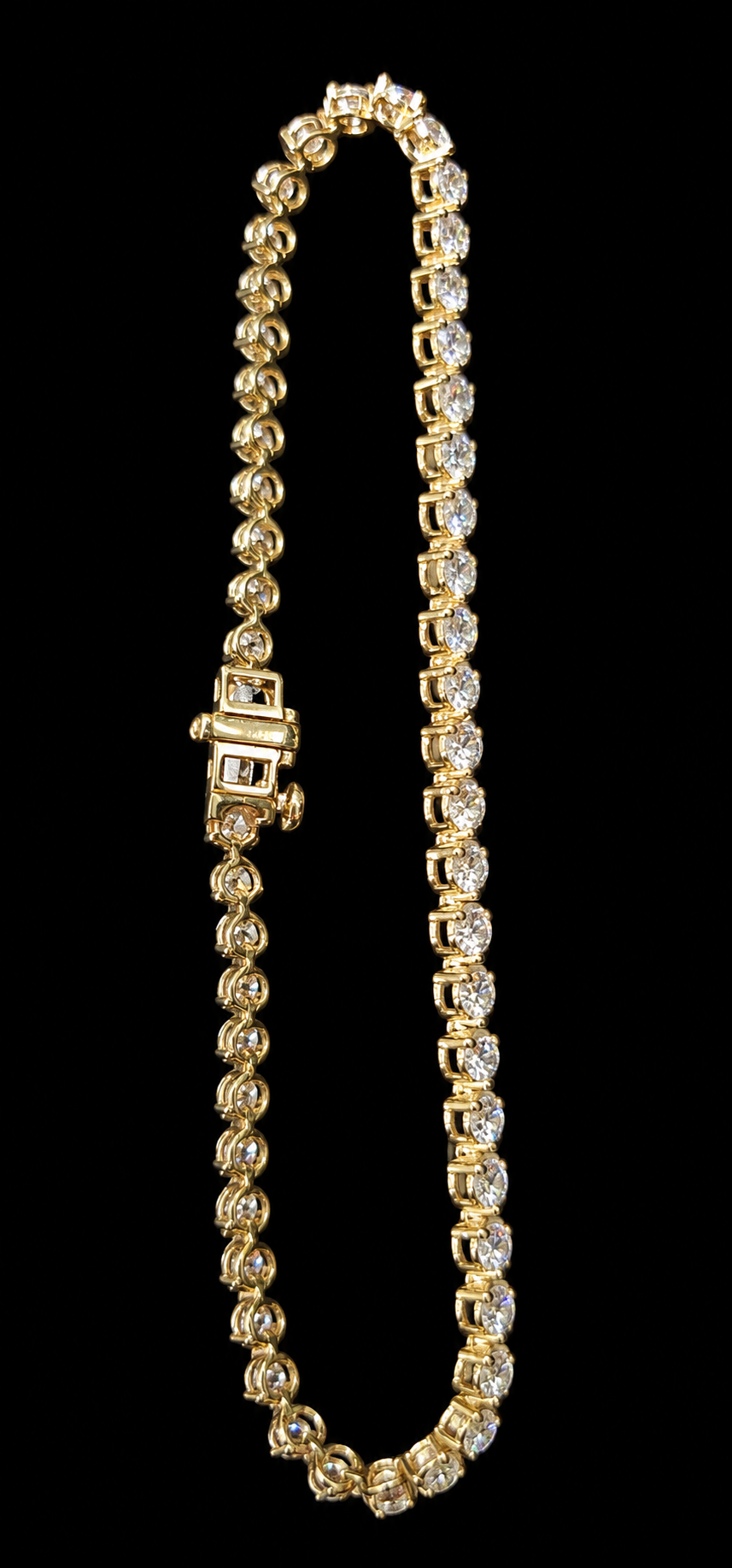 14KT Gold Lab Grown Diamond Round Cut Bracelet-4CTW