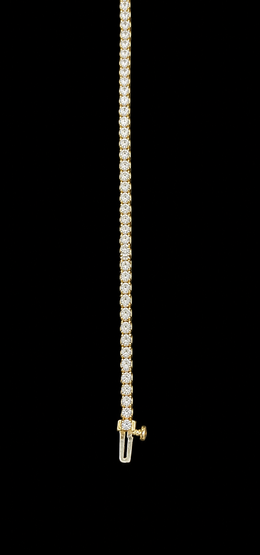 14KT Gold Lab Grown Diamond Round Cut Bracelet-2.97CTW