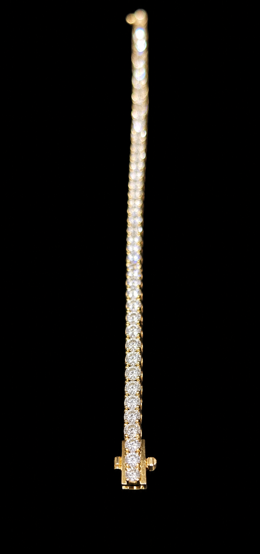 14KT Gold Lab Grown Diamond Round Cut Bracelet-2.97CTW