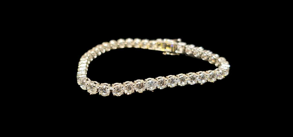 14KT White Gold Lab-Grown Diamond Tennis Bracelet-8.46 CTW