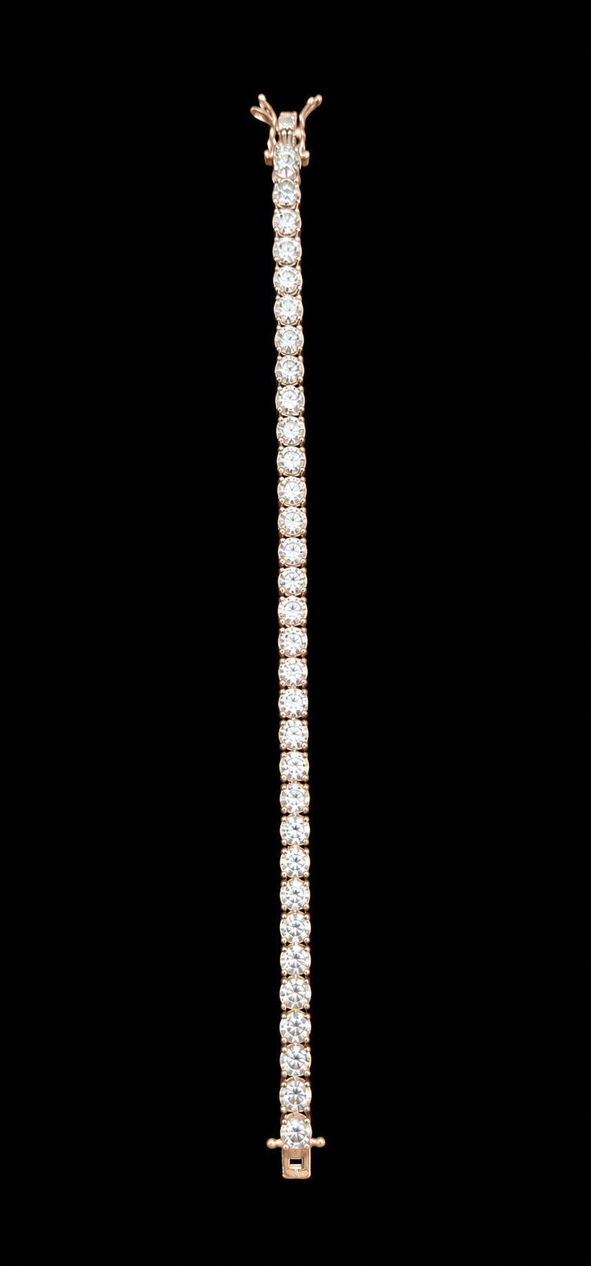 Silver Lab Grown Diamond Rose Gold Tennis Bracelet-19 CTW