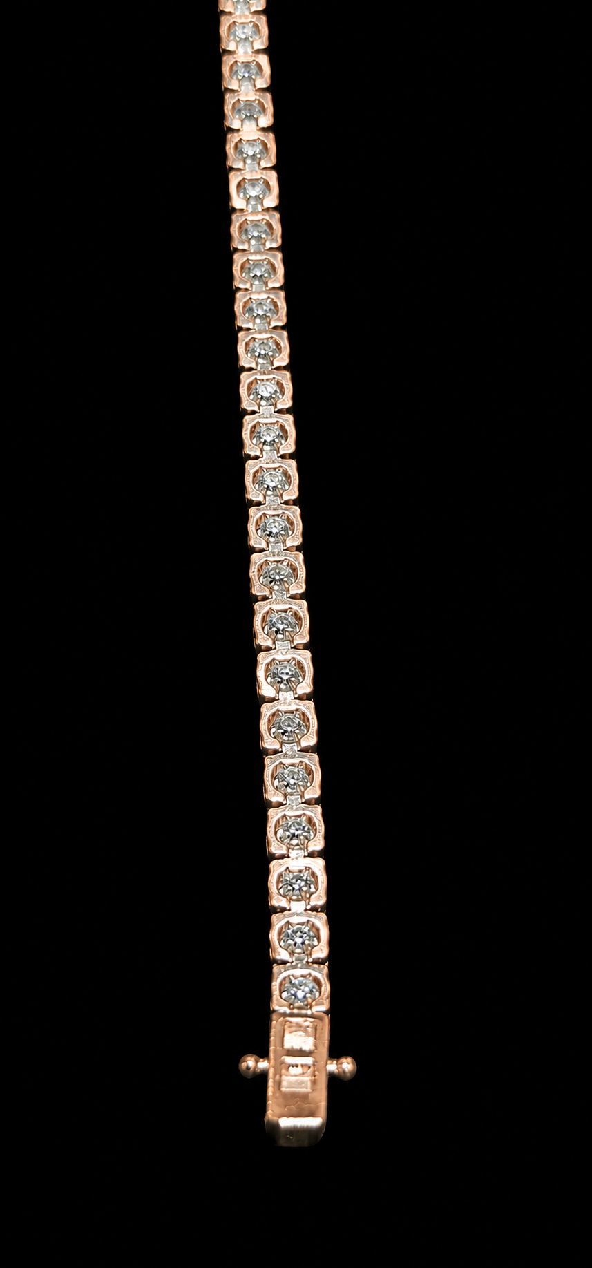 Silver Lab Grown Diamond Rose Gold Tennis Bracelet-19 CTW