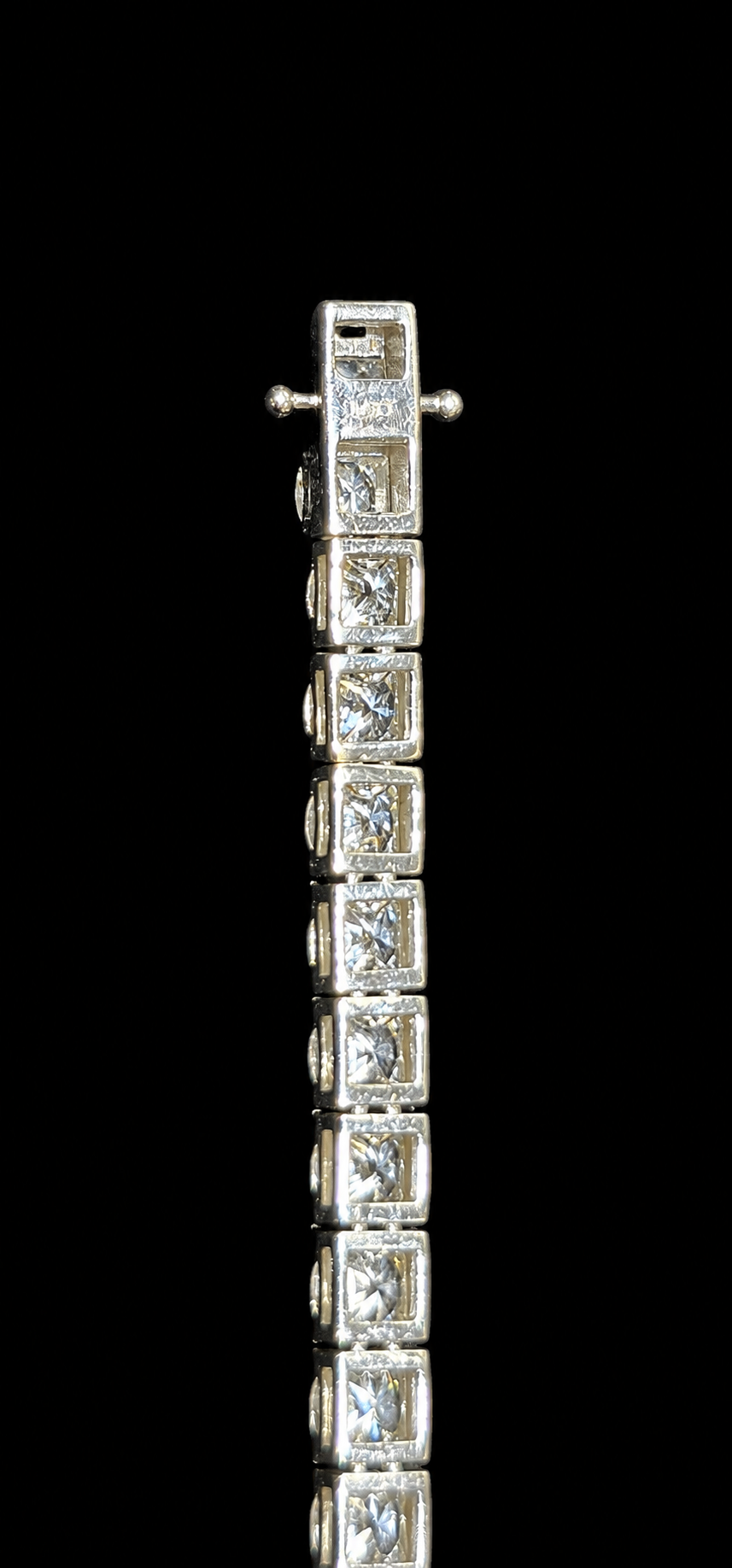14KT Gold Lab Grown Diamond Silver Tennis Bracelet-8.47 CTW