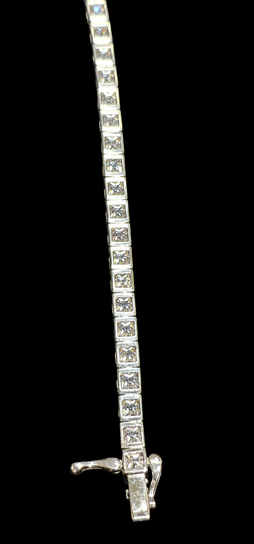 14KT Gold Lab Grown Diamond Silver Tennis Bracelet-8.47 CTW