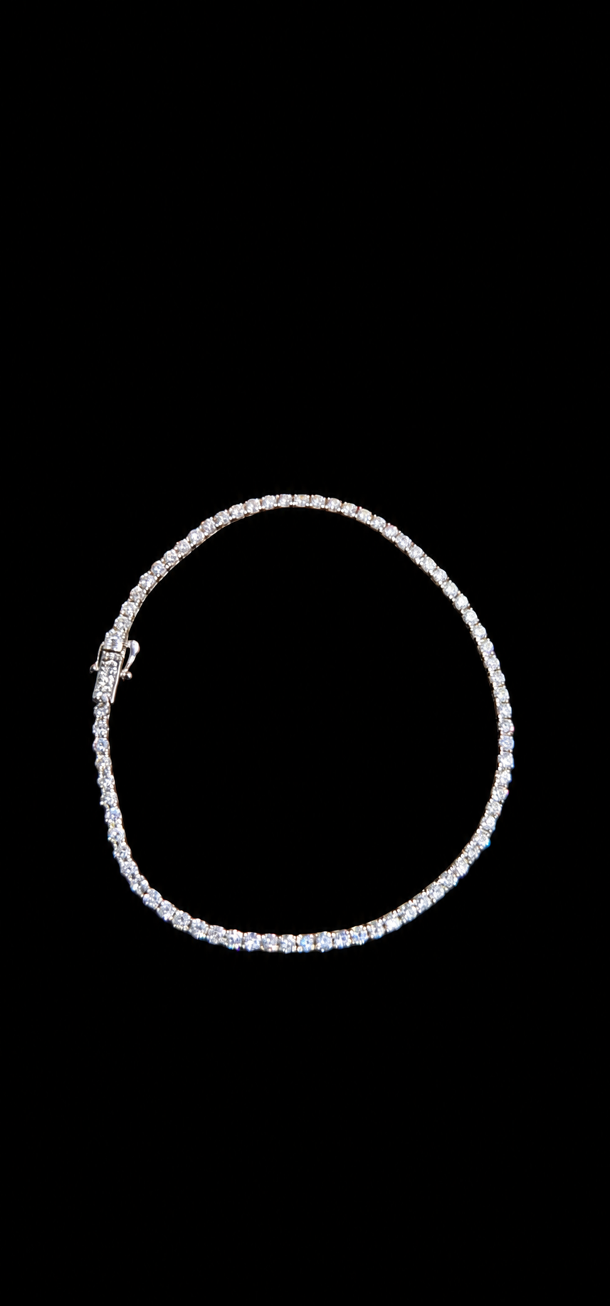 14KT White Gold Square-Cut Lab-Grown Diamond Tennis Bracelet-3.15 CTW