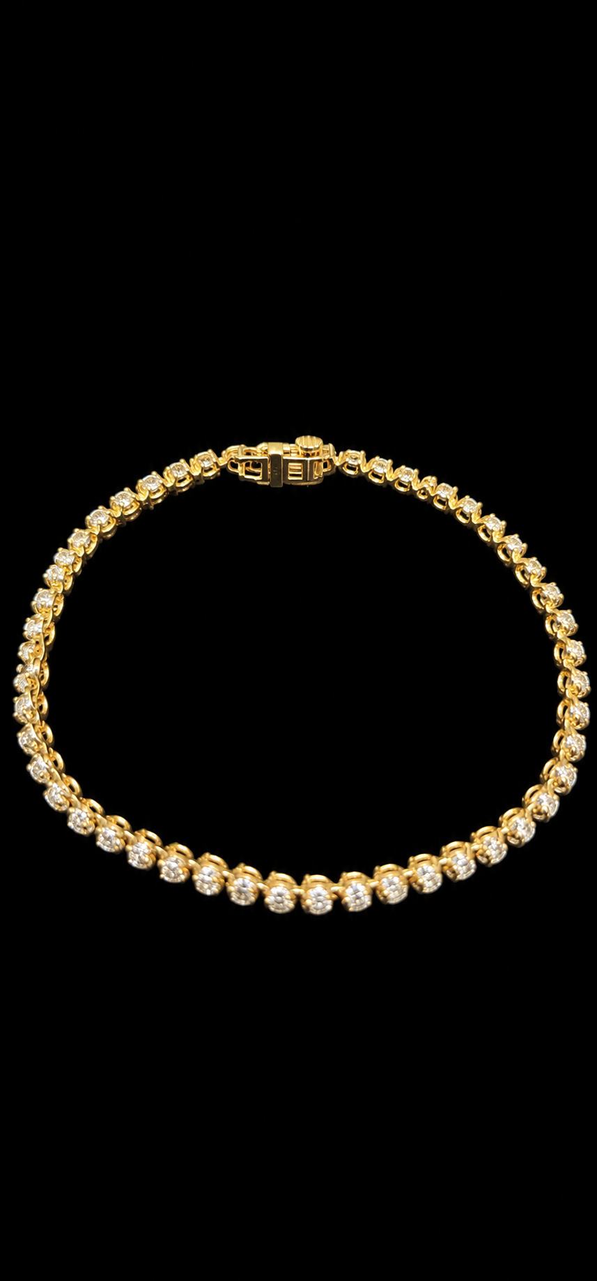 14KT Gold Lab Grown Round Diamond Tennis Bracelet – 5 CTW