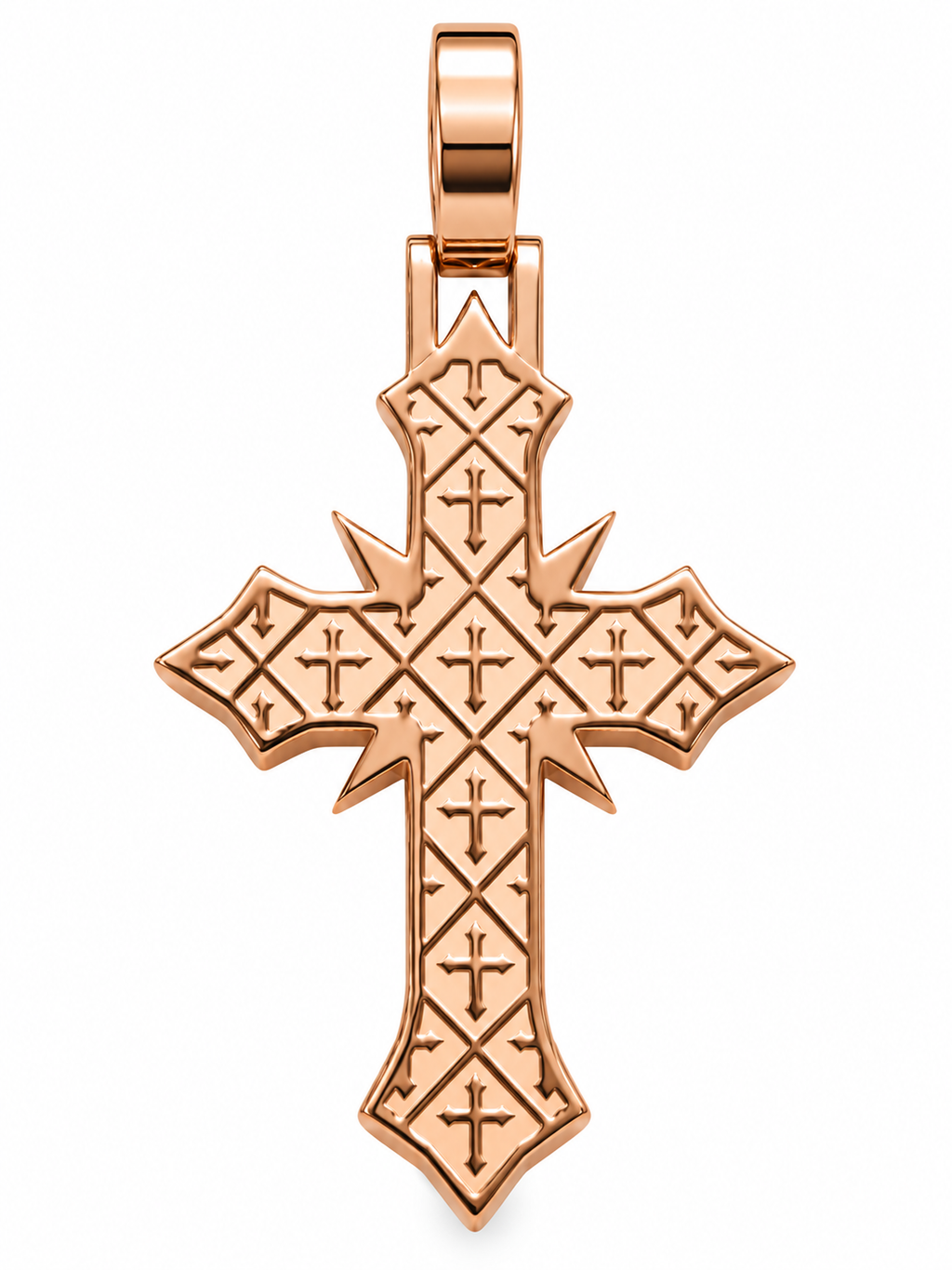 Rose Gold Lab-Grown Diamond Cross Charm – 6.30 CTW