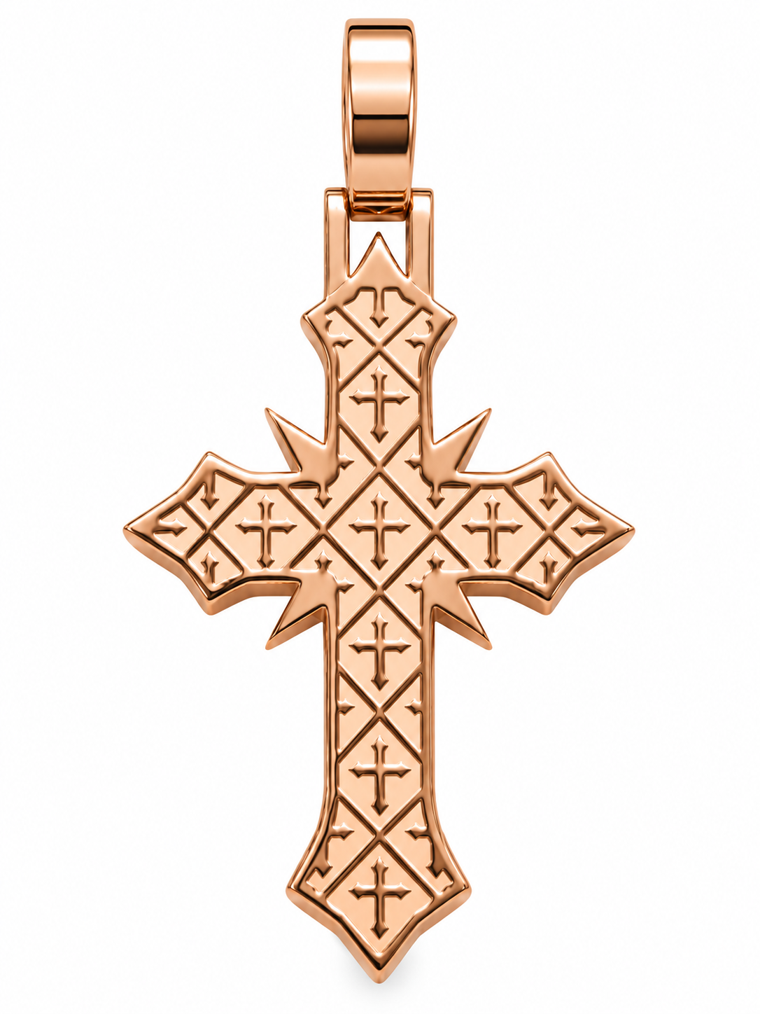 Rose Gold Lab-Grown Diamond Cross Charm – 6.30 CTW