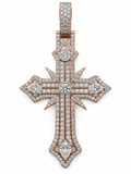 Rose Gold Lab-Grown Diamond Cross Charm – 6.30 CTW
