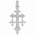Silver Lab Grown Diamond Triple Cross Pendant-2.88 CTW