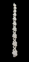 Silver Lab Grown Diamond Heart Infinity Bracelet -8.72 Ctw