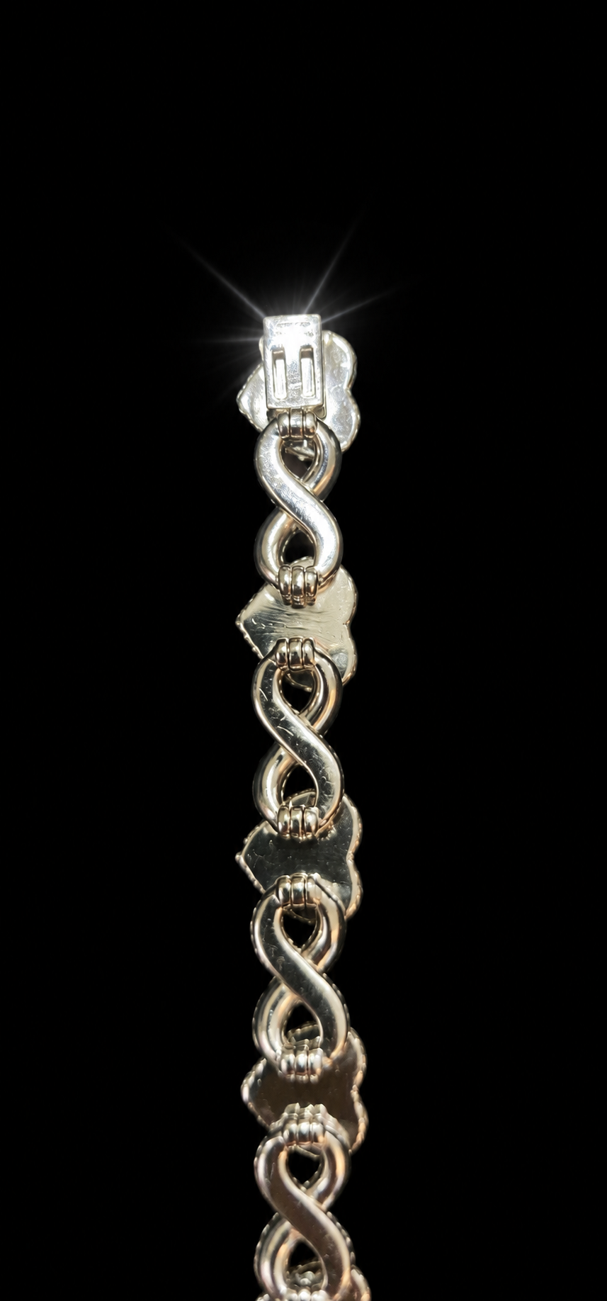 Silver Lab Grown Diamond Heart Infinity Bracelet -8.72 Ctw