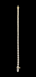 14KT Gold Lab Grown Diamond Round Cut Bracelet-4CTW