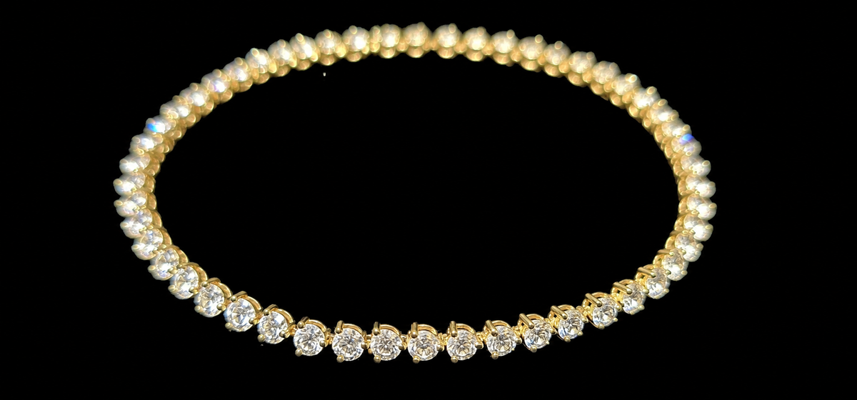 14KT Gold Lab Grown Diamond Round Cut Bracelet-4CTW