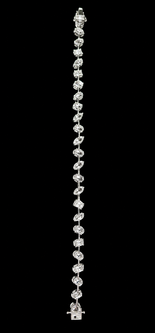 14KT Gold Lab Grown Diamond Fancy Cut Bracelet-10.05 CTW