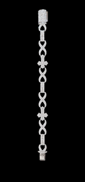 Silver Lab Grown Diamond Cross Infinity Bracelet-7.6 CTW
