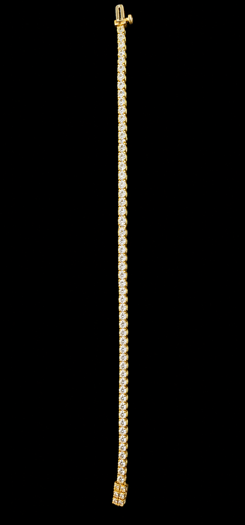 14KT Gold Lab Grown Diamond Round Cut Bracelet-2.97CTW