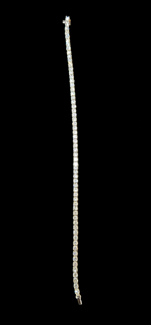 14KT Gold Round-Cut Lab-Grown Diamond Tennis Bracelet-5.45 CTW