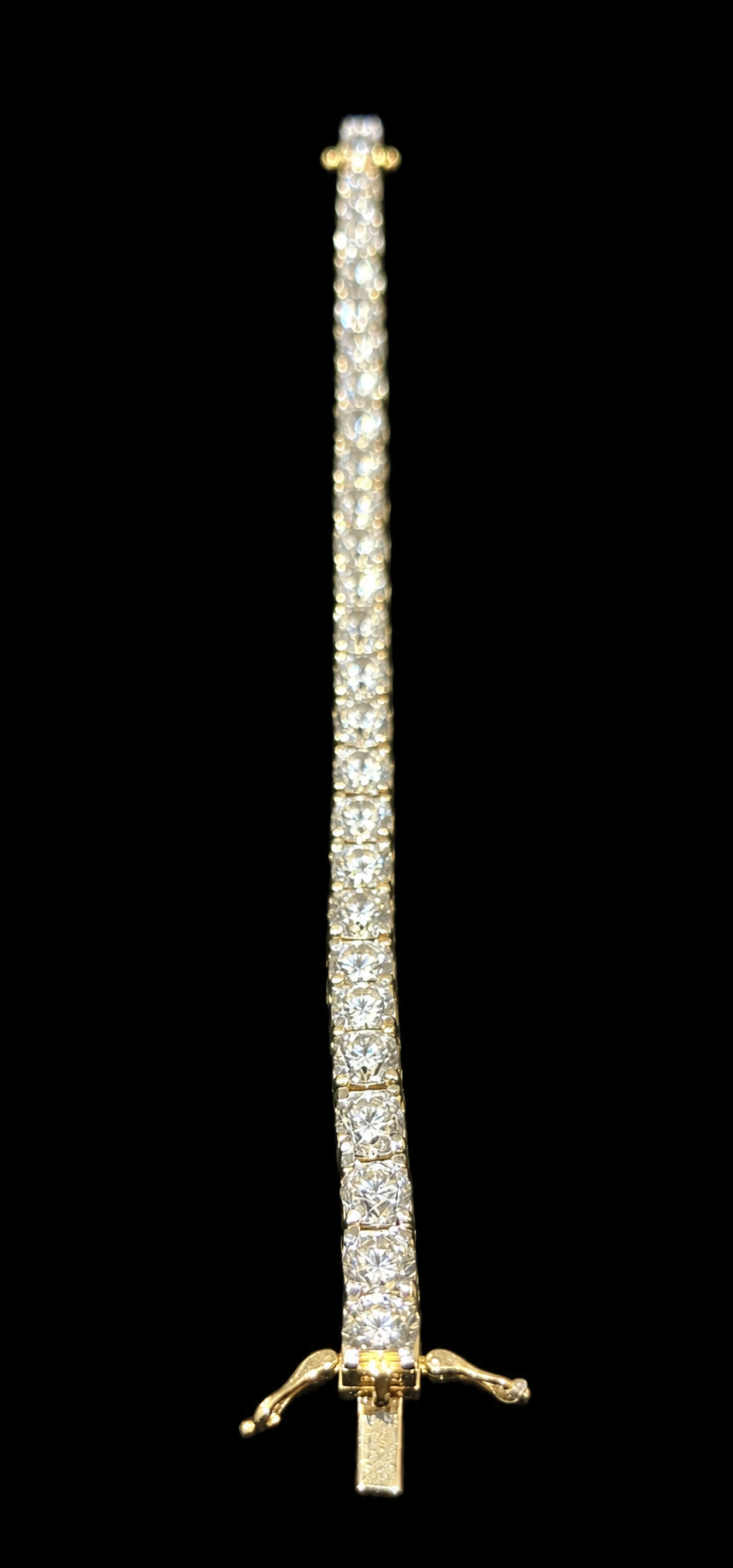 14KT Yellow Gold Lab-Grown Diamond Tennis Bracelet-18.01 CTW