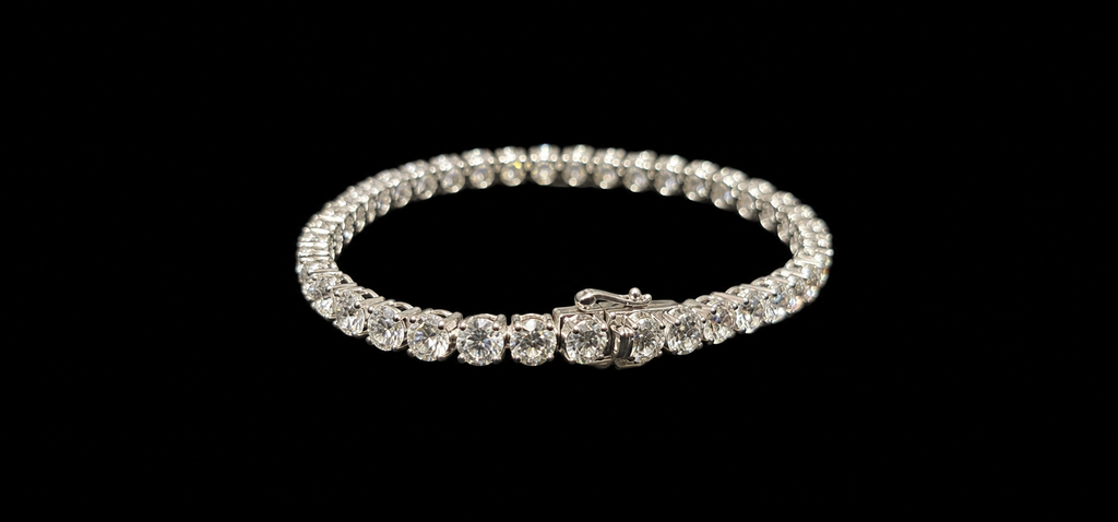 14KT White Gold Lab-Grown Diamond Tennis Bracelet-8.46 CTW