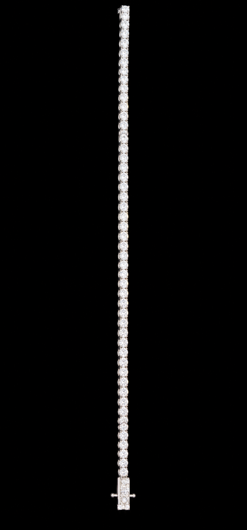 14KT White Gold Square-Cut Lab-Grown Diamond Tennis Bracelet-3.15 CTW