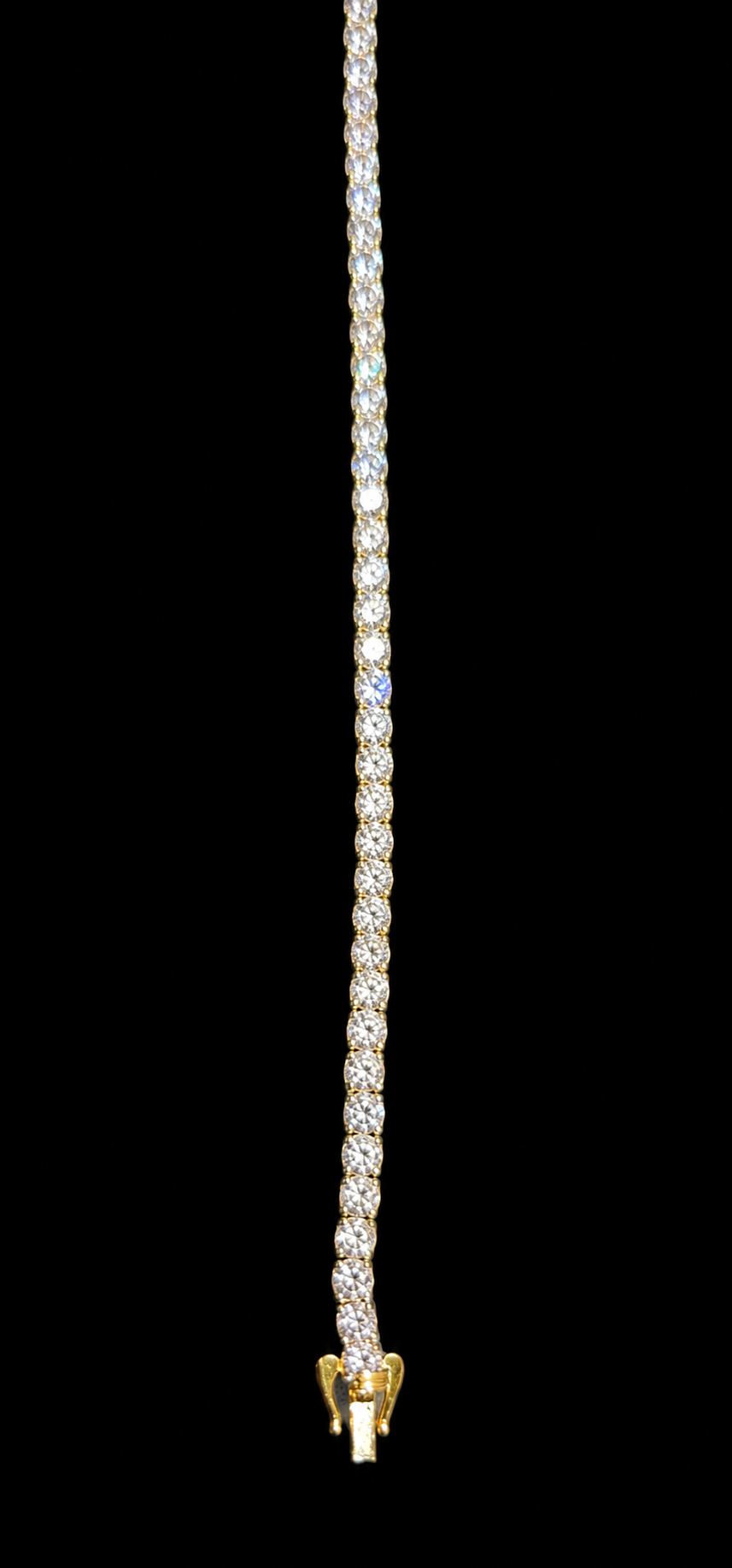 14KT Gold Lab-Grown Diamond Square-Cut Tennis Bracelet-7.01 CTW