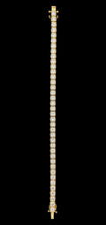 14KT Gold Lab-Grown Diamond Square-Cut Tennis Bracelet-7.01 CTW