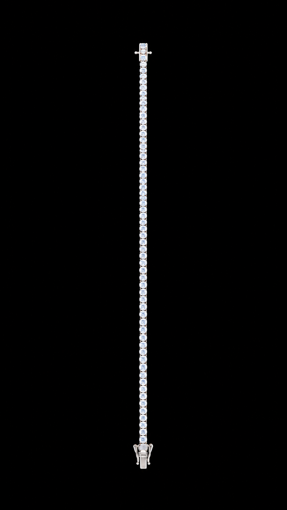 14KT White Gold Square-Cut Lab-Grown Diamond Tennis Bracelet-3.15 CTW