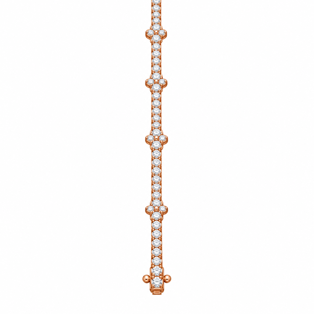 14KT Gold Lab Grown Diamond Rose Gold Floral Setting Bracelet-2.50 CTW
