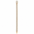 Silver Natural Diamond Rose Gold Snake Bracelet 10MM-6.65 CTW