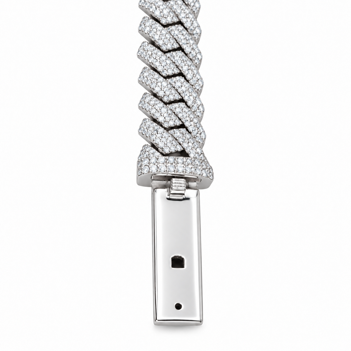 Silver Natural Diamond Snake Bracelet 12MM-6.90 CTW
