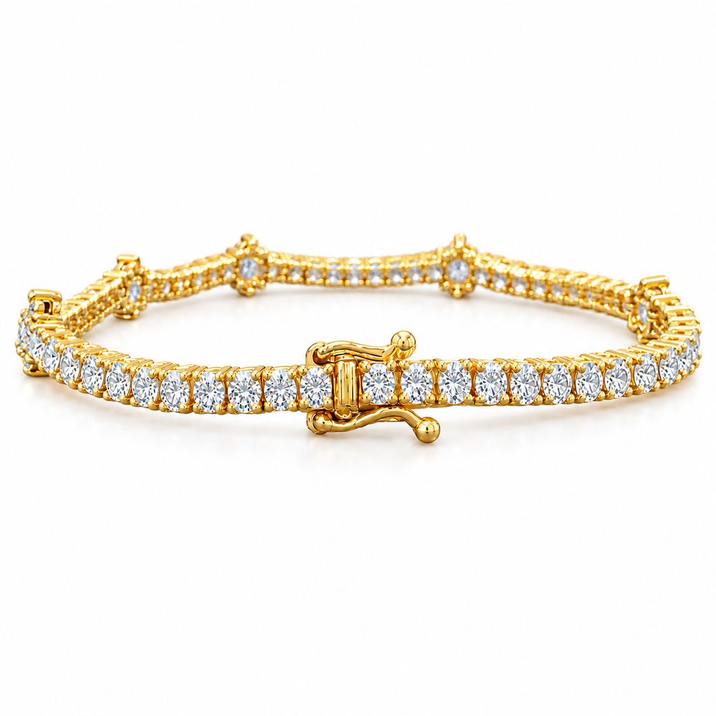14KT Gold Lab Grown Diamond Floral Setting Bracelet-2.50 CTW