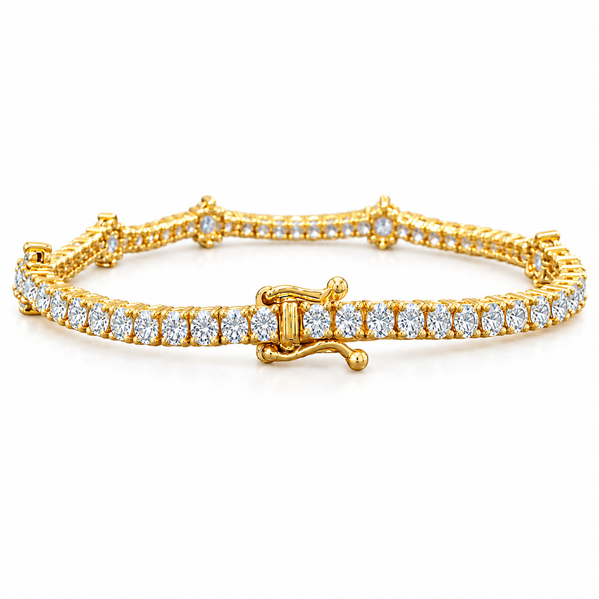 14KT Gold Lab Grown Diamond Floral Setting Bracelet-2.50 CTW