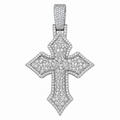 Silver Lab Grown Diamond Cross Charm-6.31 CTW