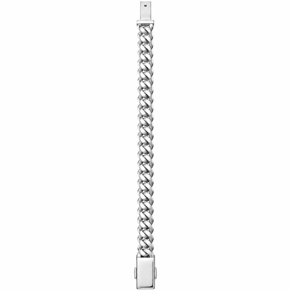 Silver Natural Diamond Snake Bracelet 12MM-6.90 CTW