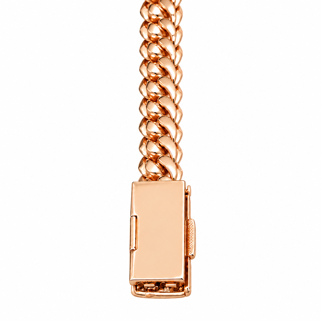 Silver Natural Diamond Rose Gold Snake Bracelet 10MM-6.65 CTW