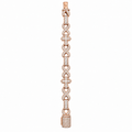 Silver Lab Grown Diamond Rose Gold Cross Infinity Bracelet-7.6 CTW