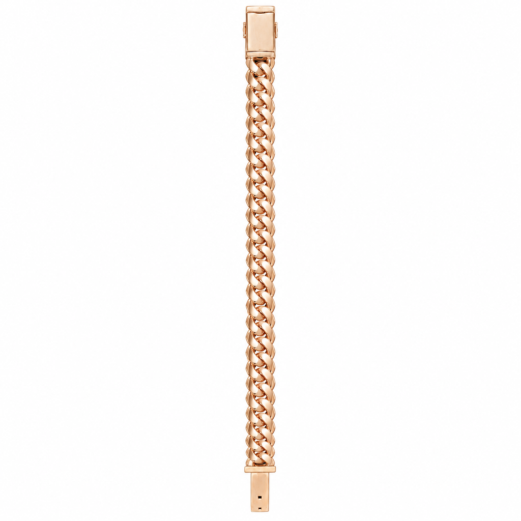 Silver Natural Diamond Rose Gold Snake Bracelet 10MM-6.65 CTW