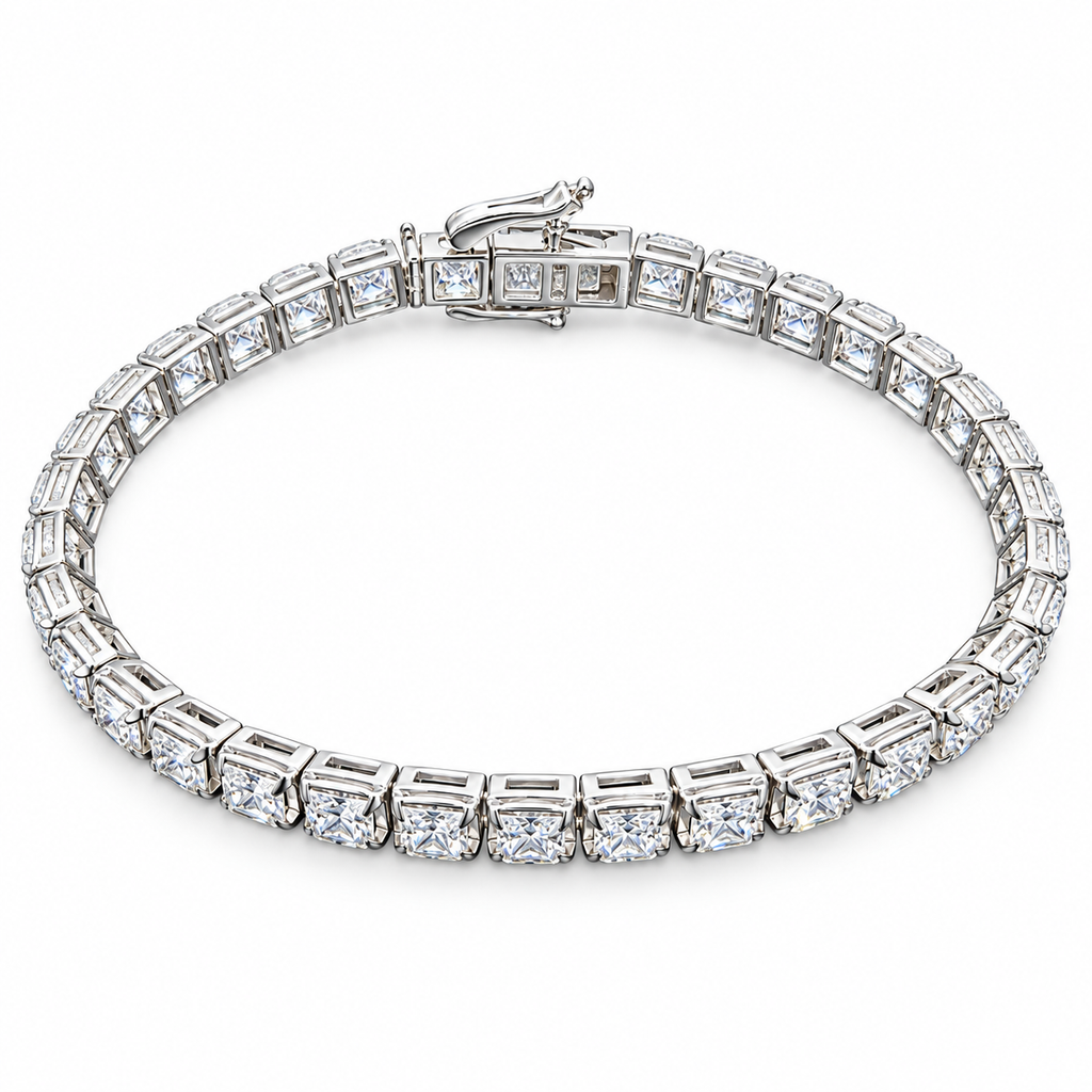14KT White Gold Lab-Grown Diamond Tennis Bracelet-10.01 CTW