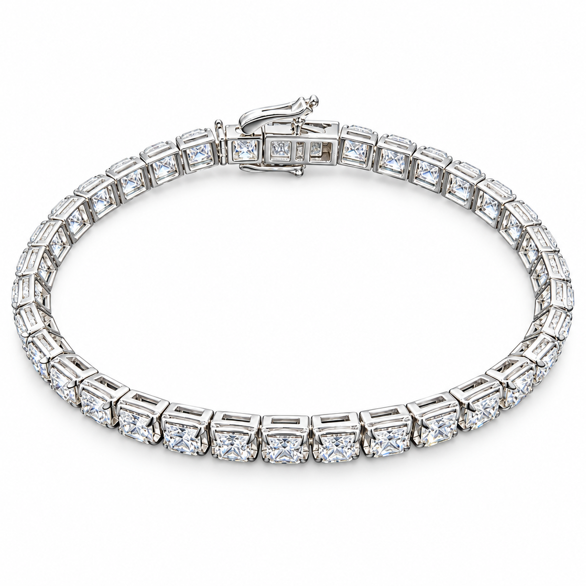 14KT White Gold Lab-Grown Diamond Tennis Bracelet-10.01 CTW