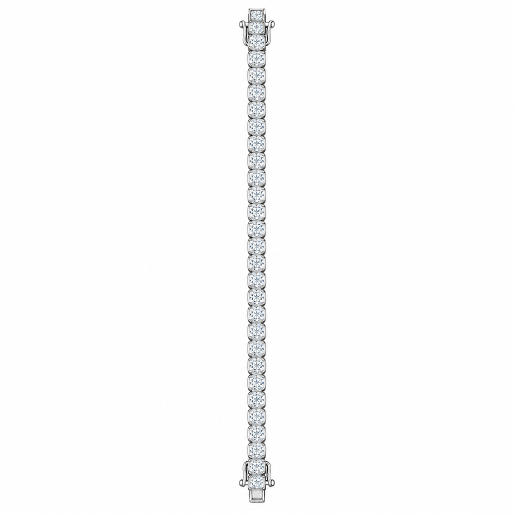 14KT White Gold Lab-Grown Diamond Tennis Bracelet-10.01 CTW