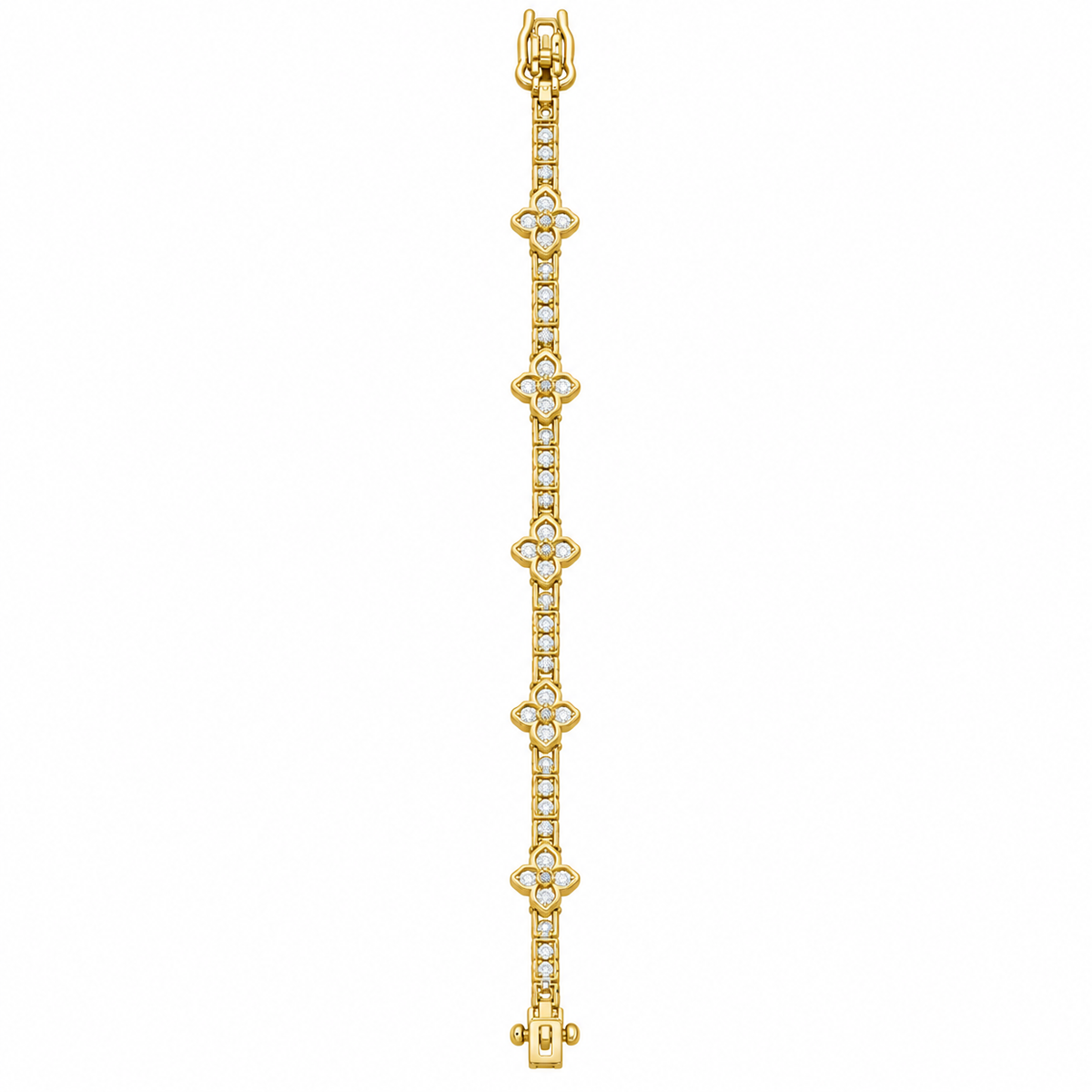 14KT Gold Lab Grown Diamond Floral Setting Bracelet-2.50 CTW
