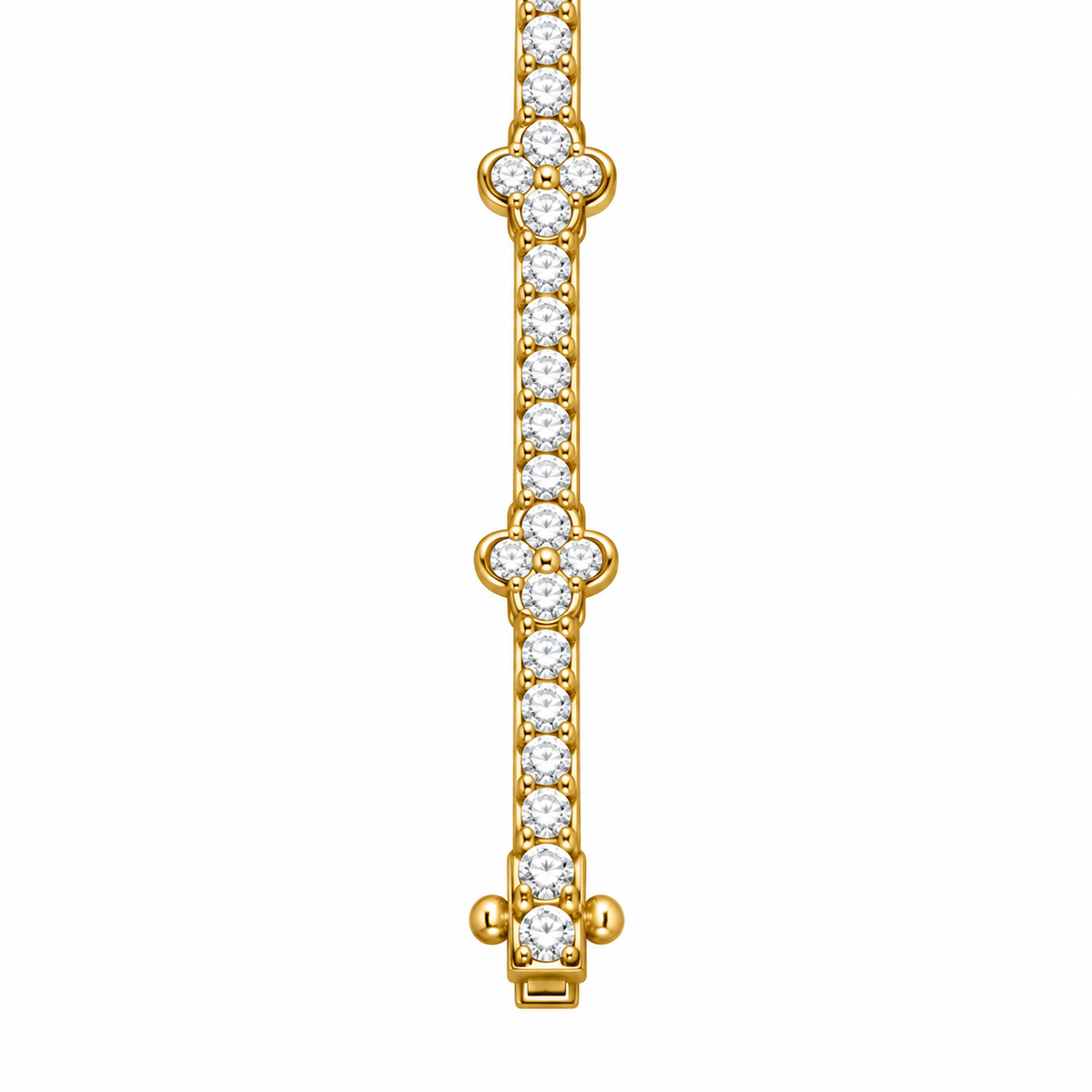 14KT Gold Lab Grown Diamond Floral Setting Bracelet-2.50 CTW