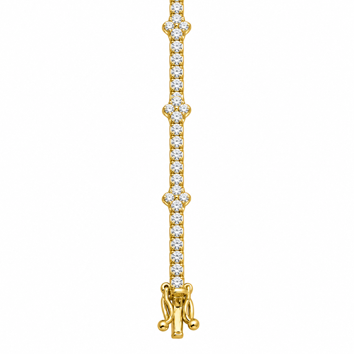 14KT Gold Lab Grown Diamond Floral Setting Bracelet-2.50 CTW