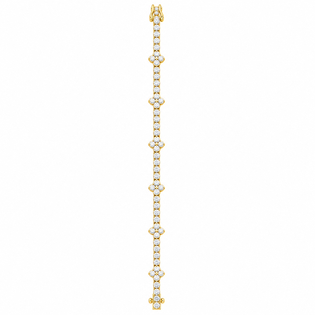 14KT Gold Lab Grown Diamond Floral Setting Bracelet-2.50 CTW
